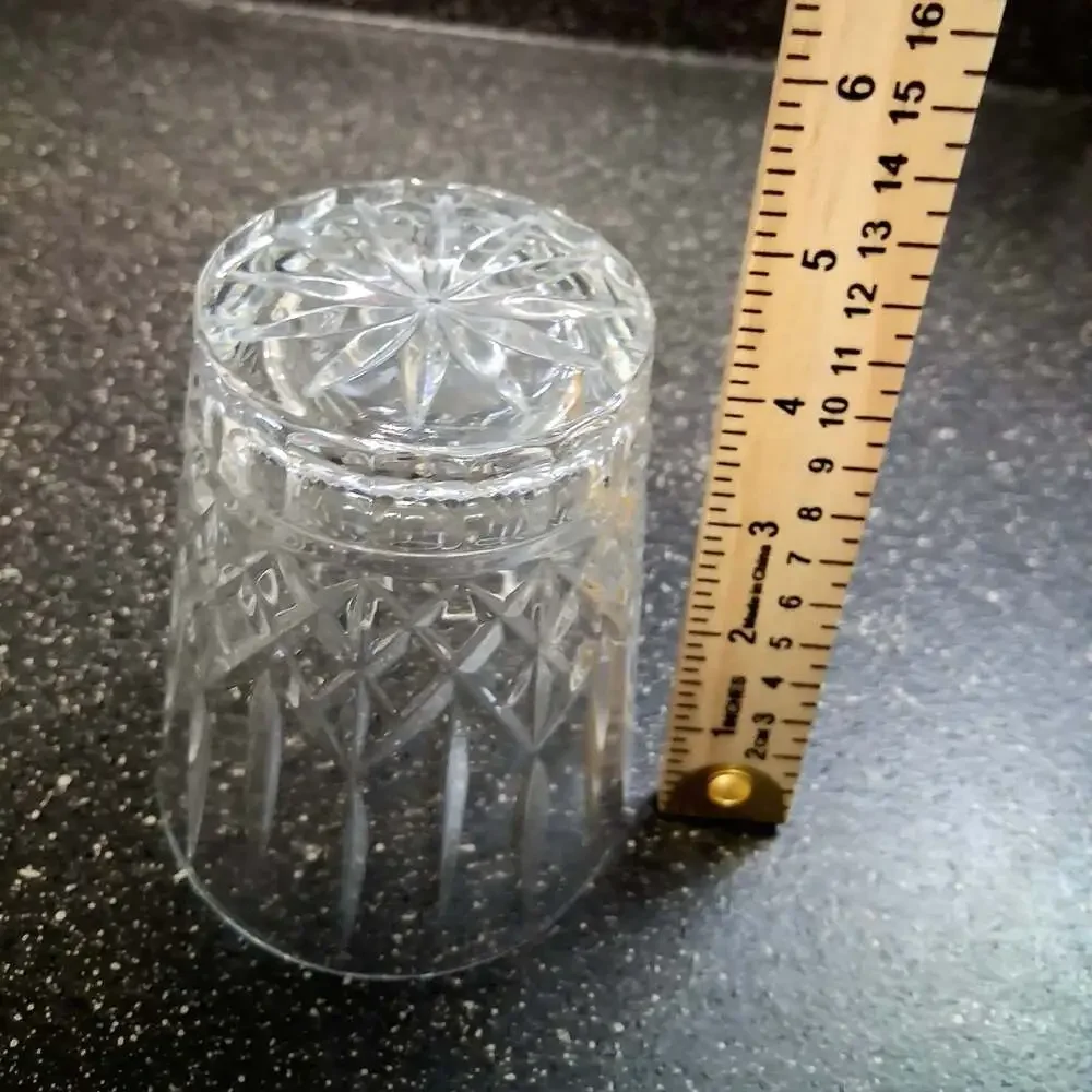 Vintage Cut Crystal Tumbler / Drinking Glass with Diamond and Fan Motif